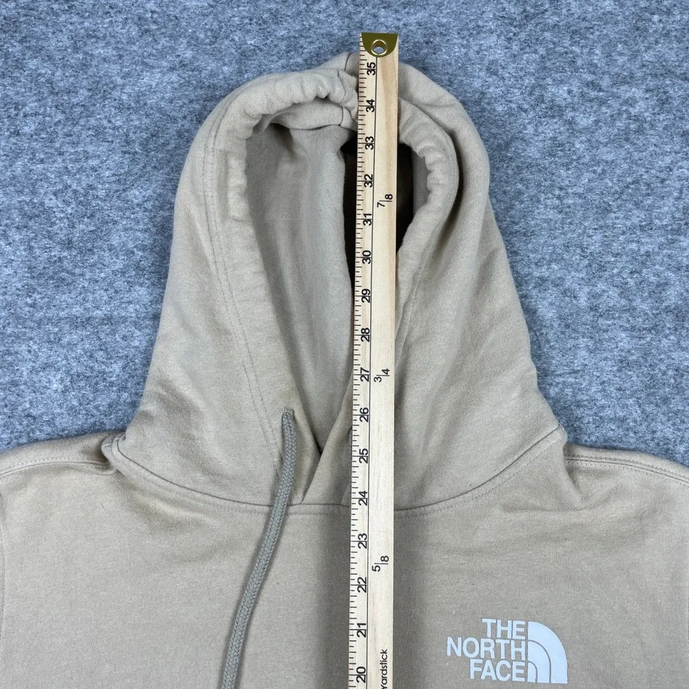 The North Face Hoodie Mens XL Tan Box Print Never Stop Exploring A4761 Pullover